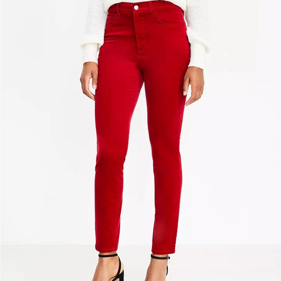 Loft “The Skinny” red corduroy pants. 31/12 - Picture 1 of 5